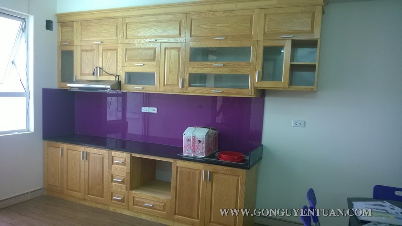 Tủ bếp gỗ sồi nga